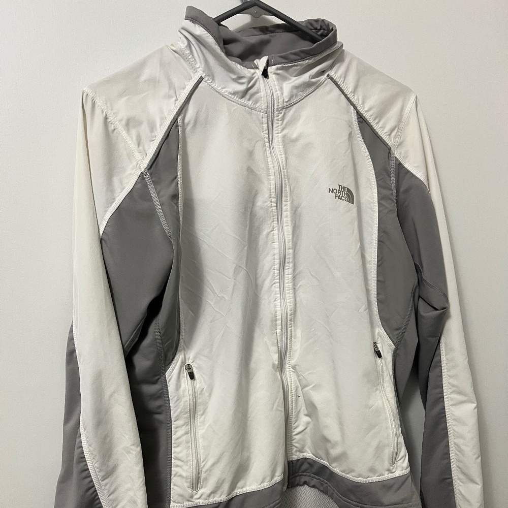 North Face Running Jacket White & Grey